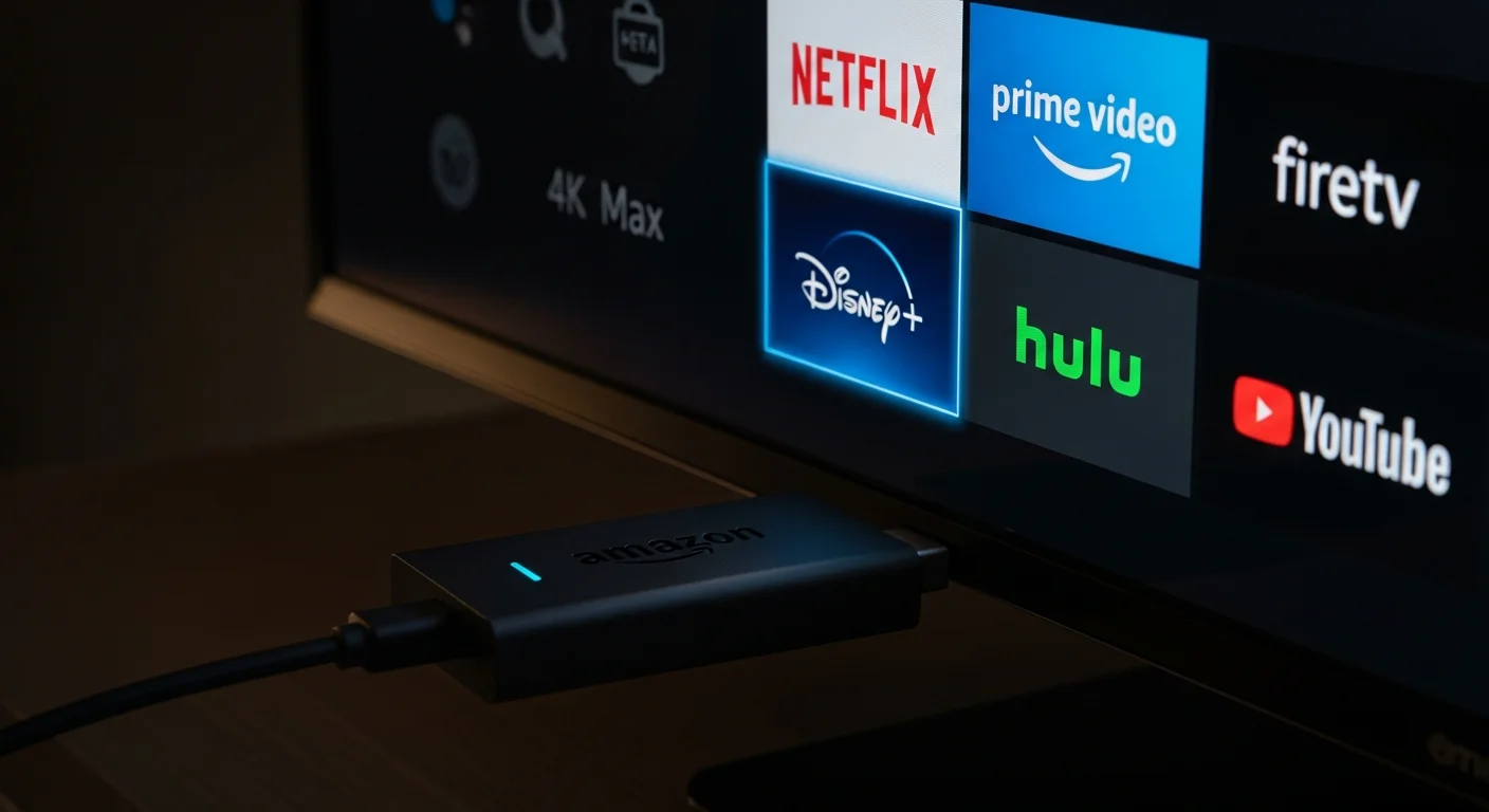 Amazon Fire TV Stick zeigt verfuegbare IPTV Apps im App Store auf dem Fernseher