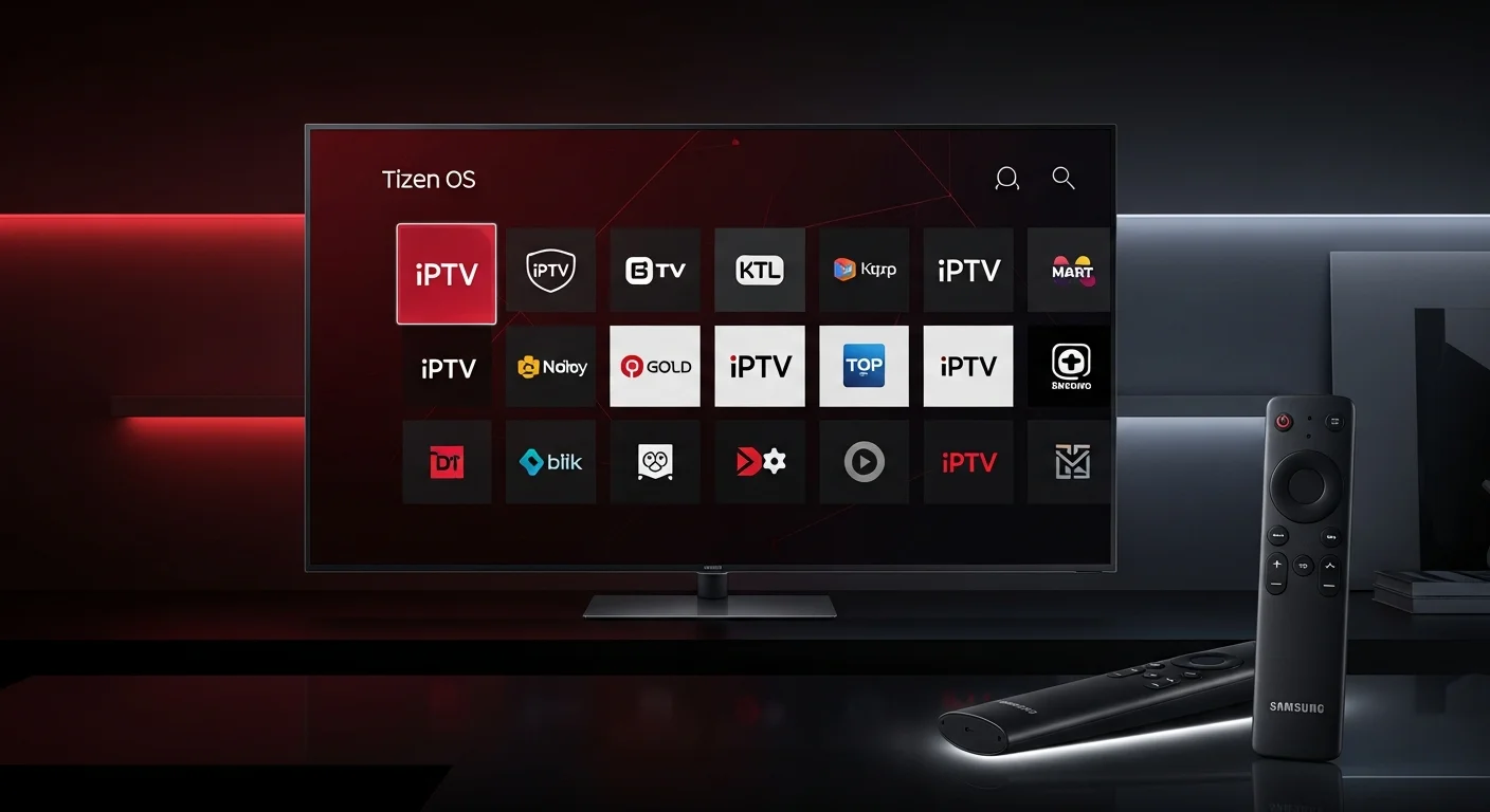 Samsung Smart TV zeigt IPTV App Auswahl im Tizen App Store