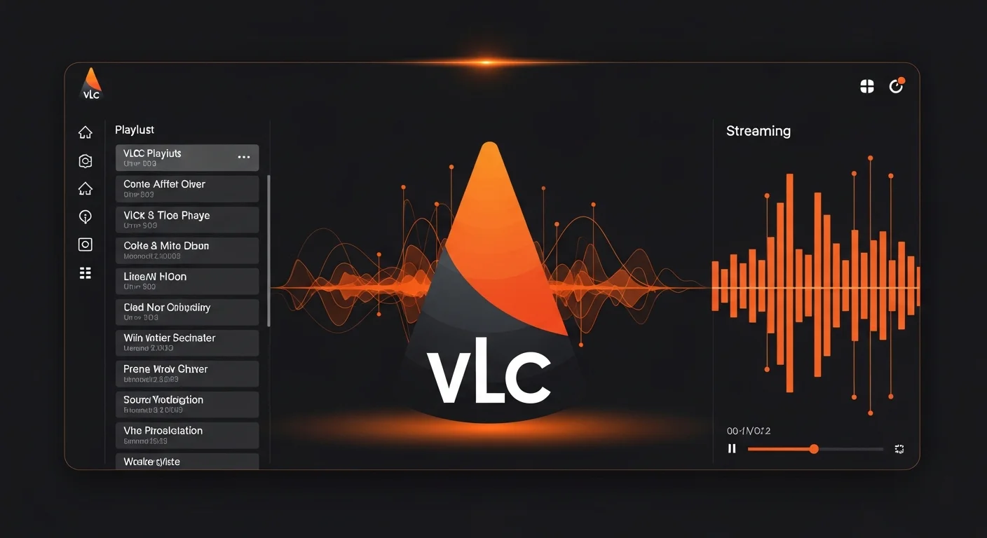 VLC Media Player mit geoeffneter M3U IPTV Playlist und Netzwerk-Stream